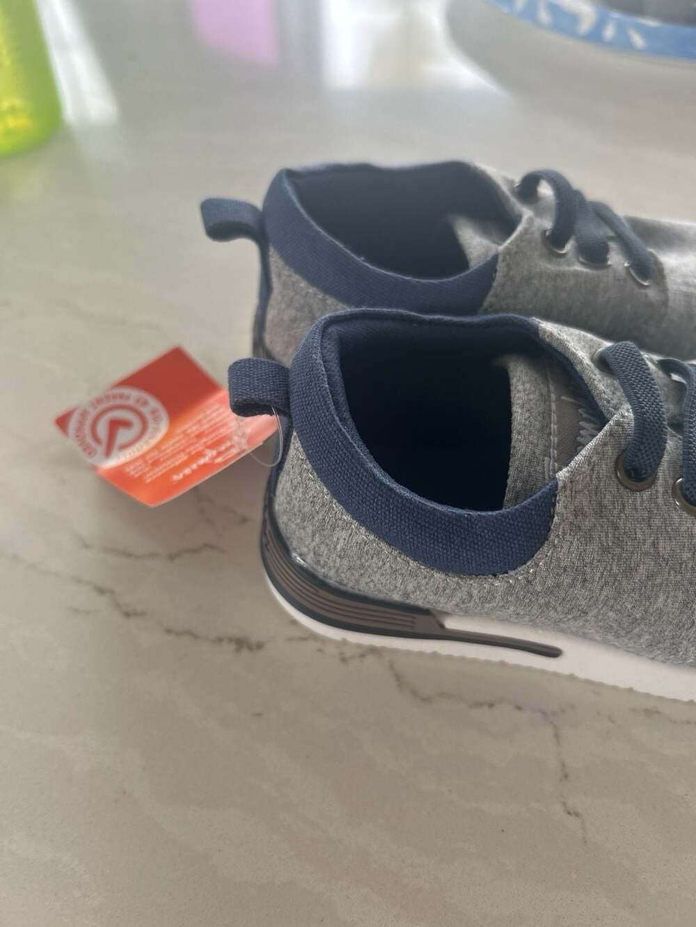 Oomphies Toddler Boys Sunny Grey Jersey Sneakers Size 8 - Picture 3 of 6